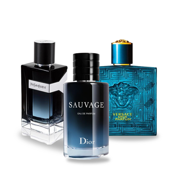 Combo: Dior Sauvage, Yves Saint Laurent Y Men y Versace Eros - Perfumes Masculinos de Luxo a Preços Imbatíveis.